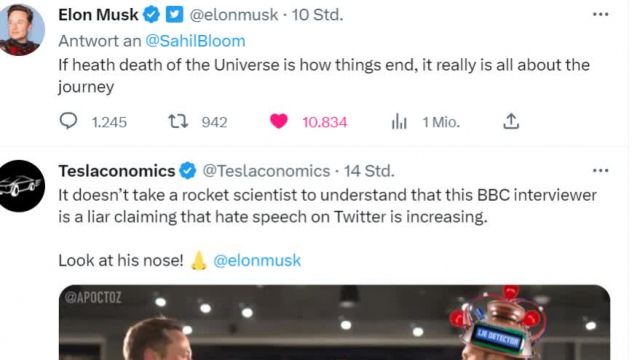 Elon talk to a troll from BBC