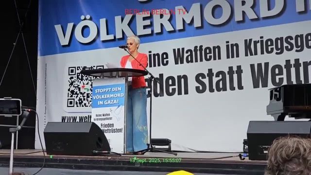 Krone-Schmalz Rede auf BSW-Friedensdemo vor dem Brandenburger Tor