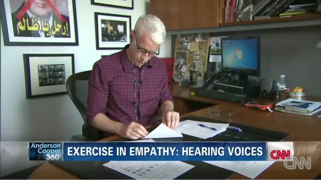 Anderson Cooper tries a schizophrenia simulator